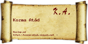 Kozma Atád névjegykártya