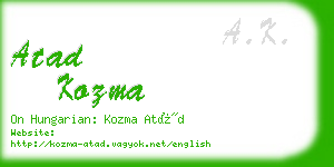 atad kozma business card